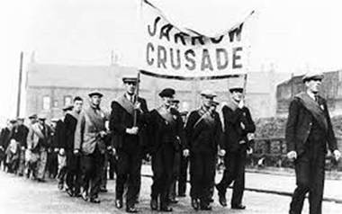 Re-enactment of Jarrow March fizzles out after just a quarter of the journey