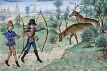 A painting of a person with a bow and arrows

Description automatically generated