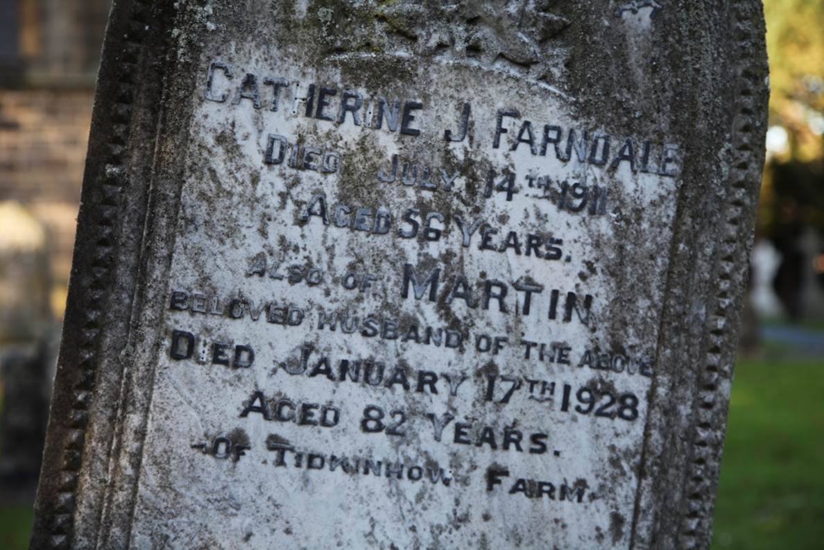 Close-up of a tombstone with a stone

Description automatically generated