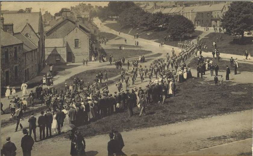 The Hussars parade through Rothbury in 1900