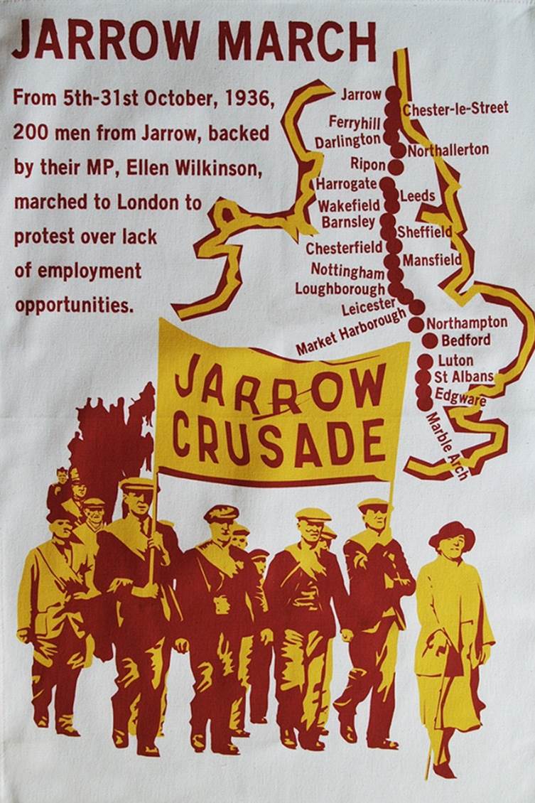 Jarrow March tea towel - Trade union gifts | Radical Tea Towel