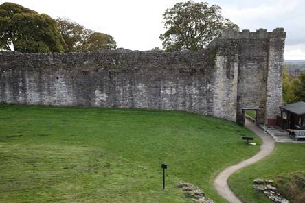 A stone wall with a green field

Description automatically generated