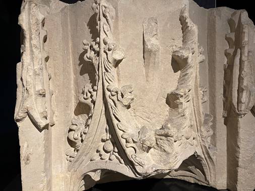 A close-up of a stone sculpture

Description automatically generated