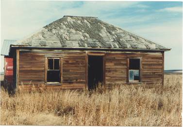 A wooden house in a field

Description automatically generated